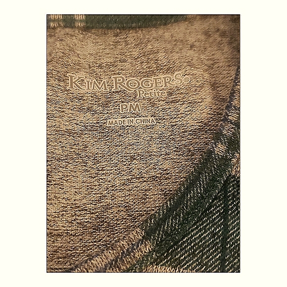 Kim Rogers Petite green plaid top, size MP - Picture 3 of 3